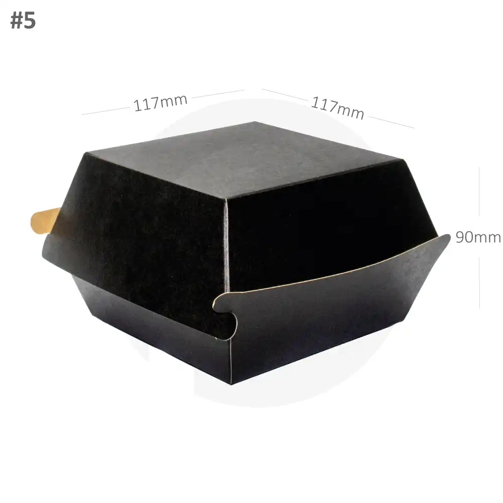[333018] Black - #5 Kraft Paper Burger Box 200/ctn