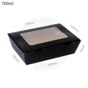 Black - 700ml W Kraft Paper Window Lunch Box 200/ctn