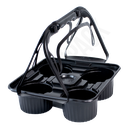 4Cups Black Plastic Carrier 135/ctn