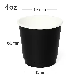 [015066] Black - 4oz Double Wall White Paper Cup 500/ctn