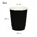 Black - 8oz Double Wall White Paper Cup 500/ctn