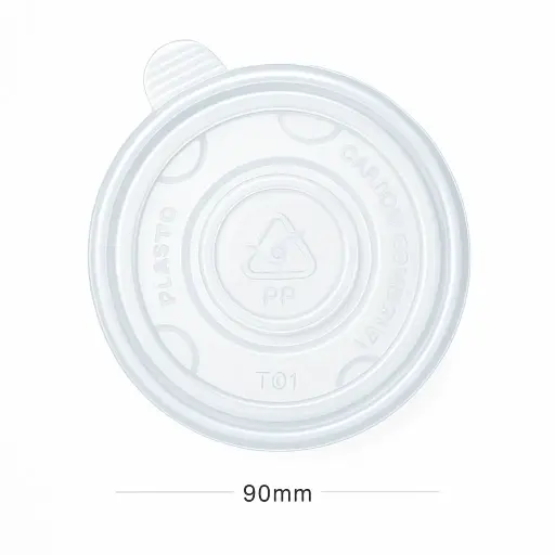 [015072] 90mm PP Plastic Soup Cup Lid 500/ctn
