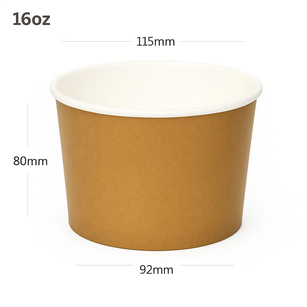 Brown - 16oz White Paper Soup Cup 500/ctn