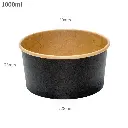 Black - 1000ml Kraft Paper Salad Bowl - 300/ctn