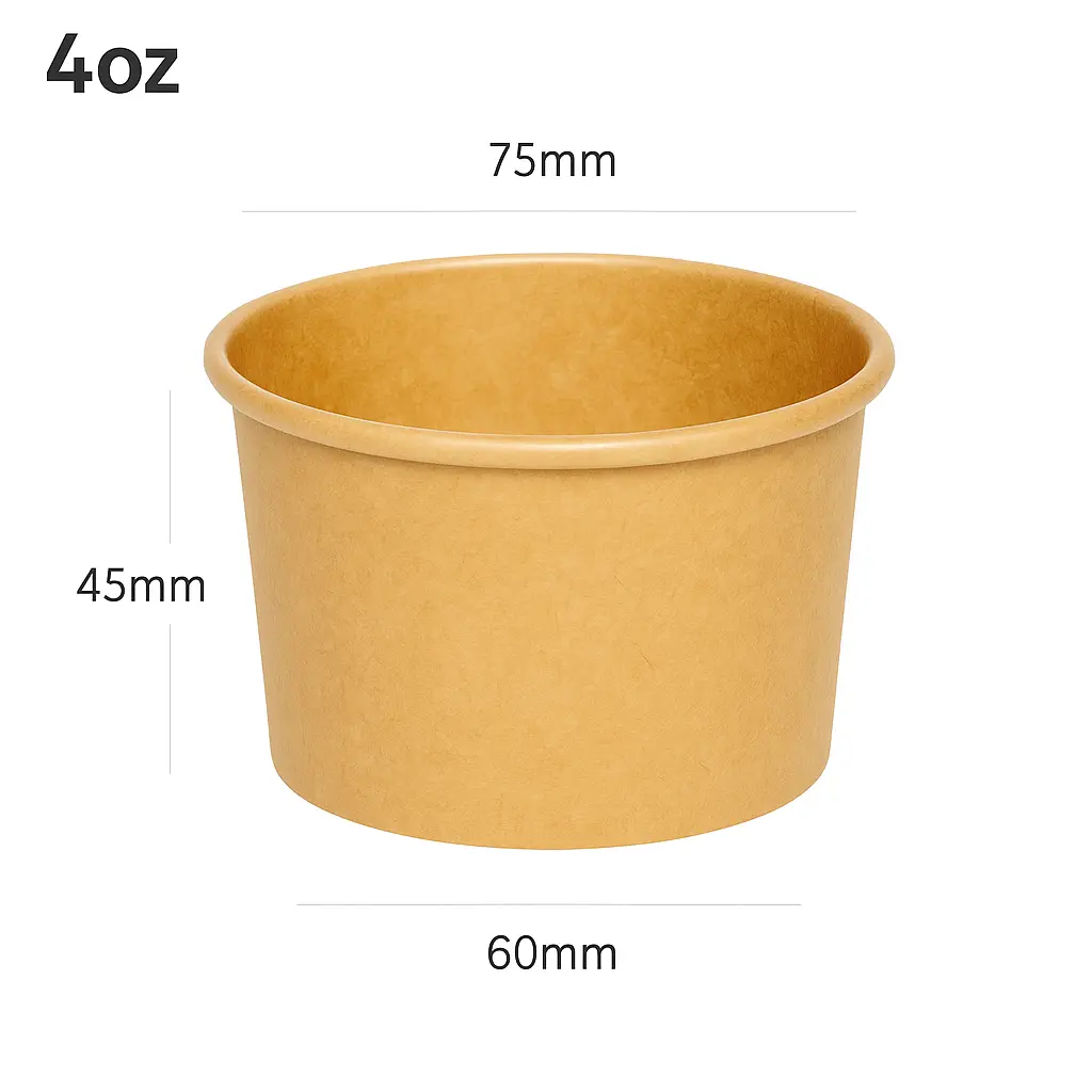 4oz Kraft Paper Ice Cream Cup 1000/ctn