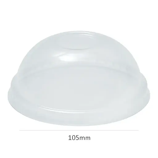 [051010] 105mm PET Plastic No Hole Dome Lid 1000/ctn