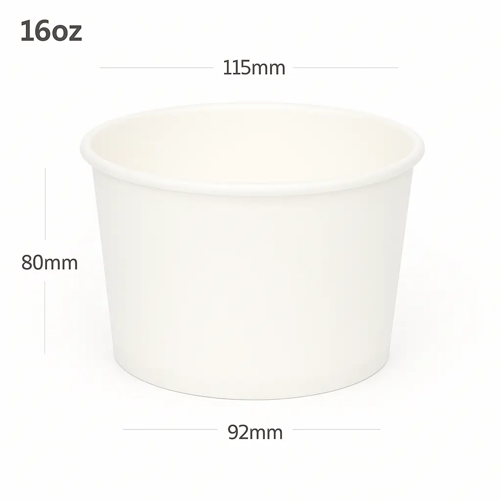 16oz White Paper Soup Cup 500/ctn