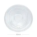 90mm PET Plastic Clear No Hole Flat Lid 1000/ctn
