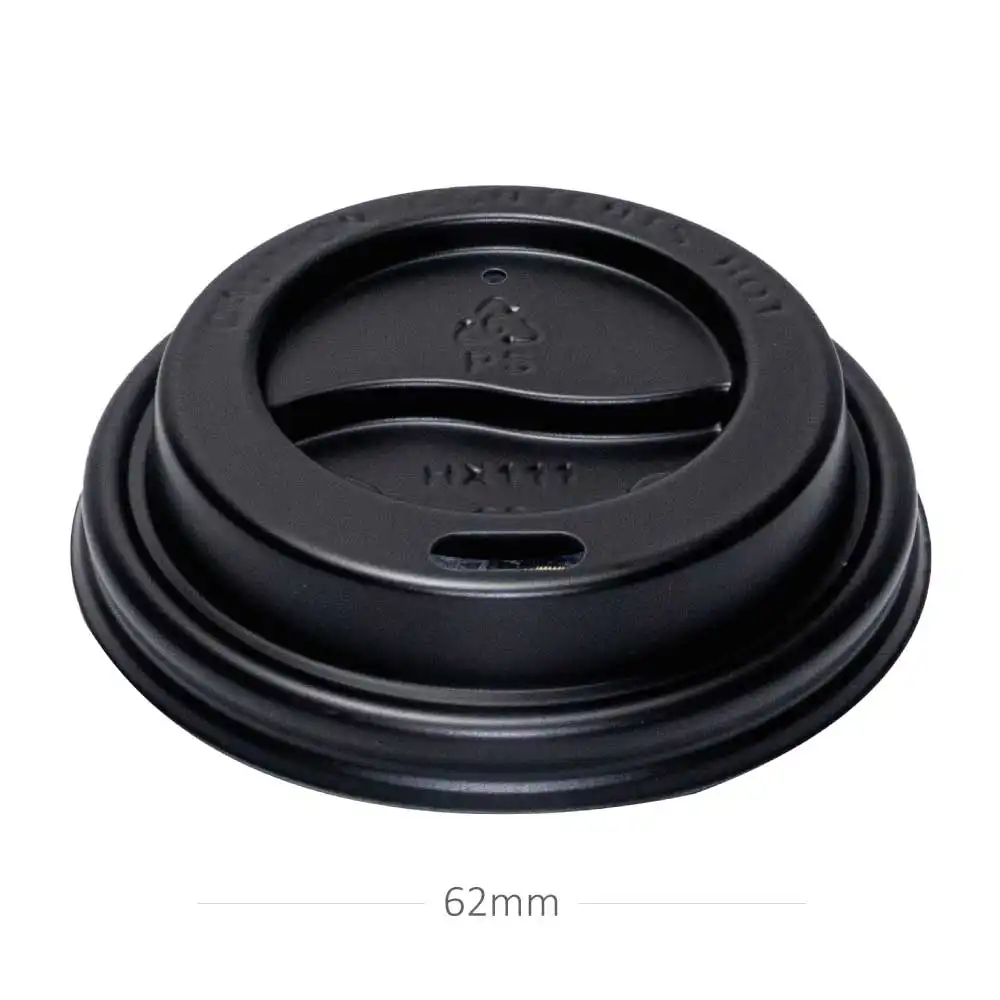 62mm PS Plastic Black No Cap Lid 500/ctn