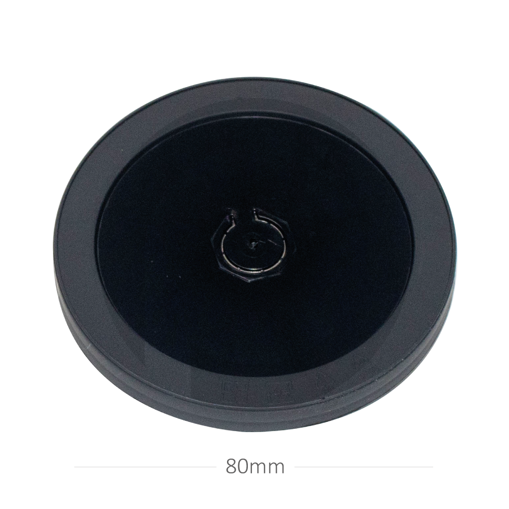 [413005] 80mm PP Plastic Black O Hole Lid 500/ctn