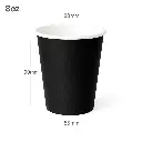 Black - 8oz Single Wall White Paper Cup 500/ctn