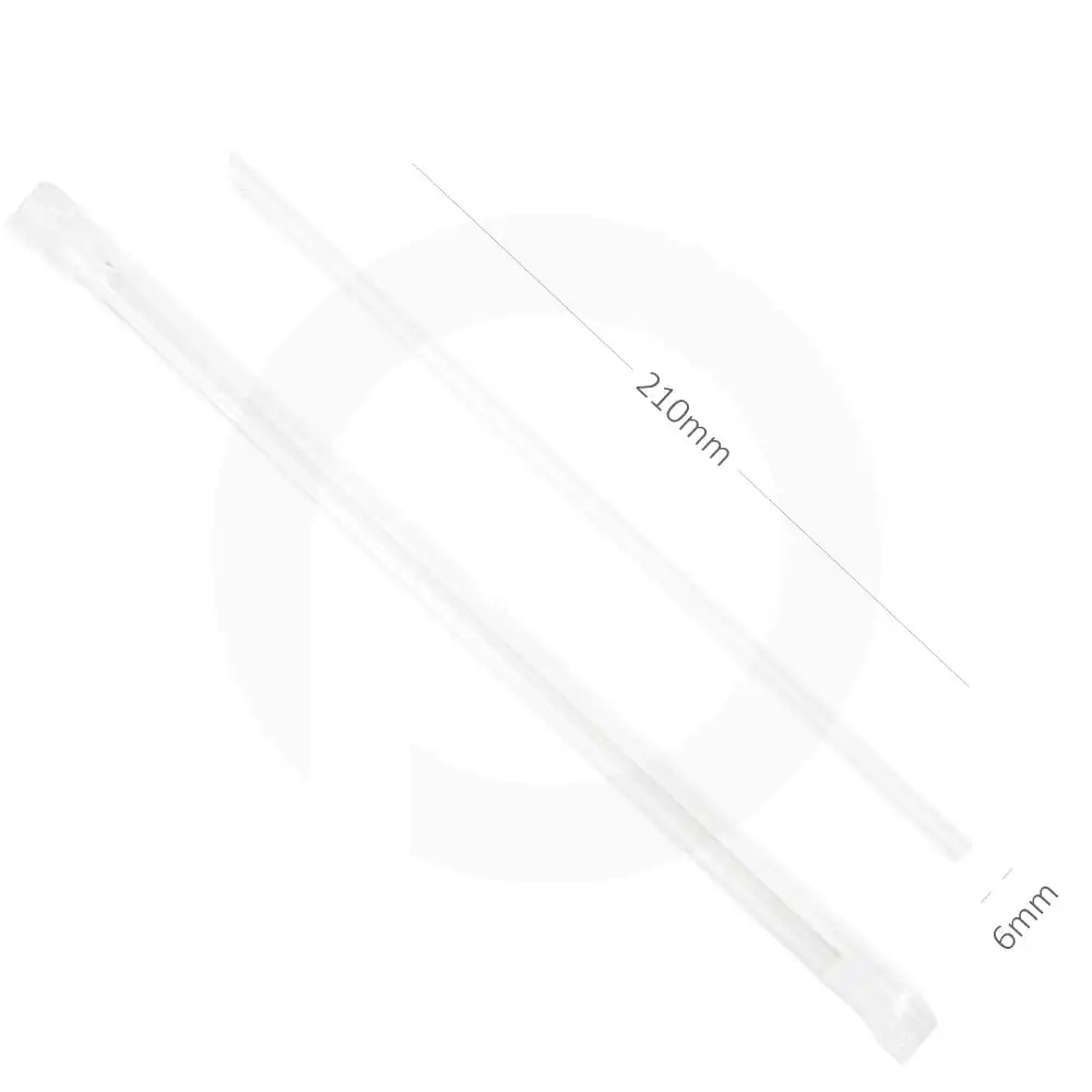 مزاز 6×210 مم بلاستيك شفاف بغلاف بلاستيك شفاف 4000 حبة