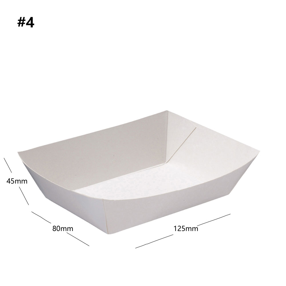 #4 White Paper Food Tray 500/ctn