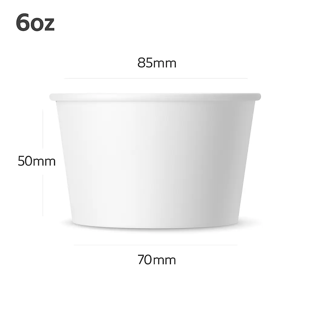 6oz White Paper Ice Cream Cup 1000/ctn