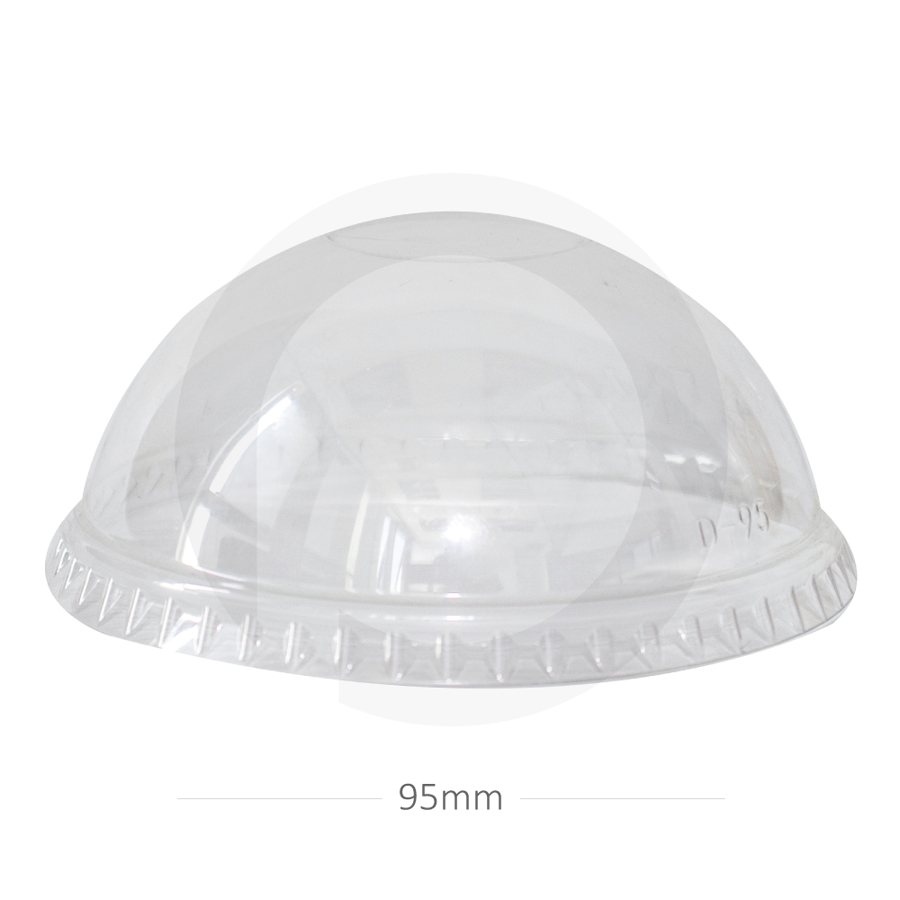 95mm PET Plastic No Hole Dome Lid 1000/ctn