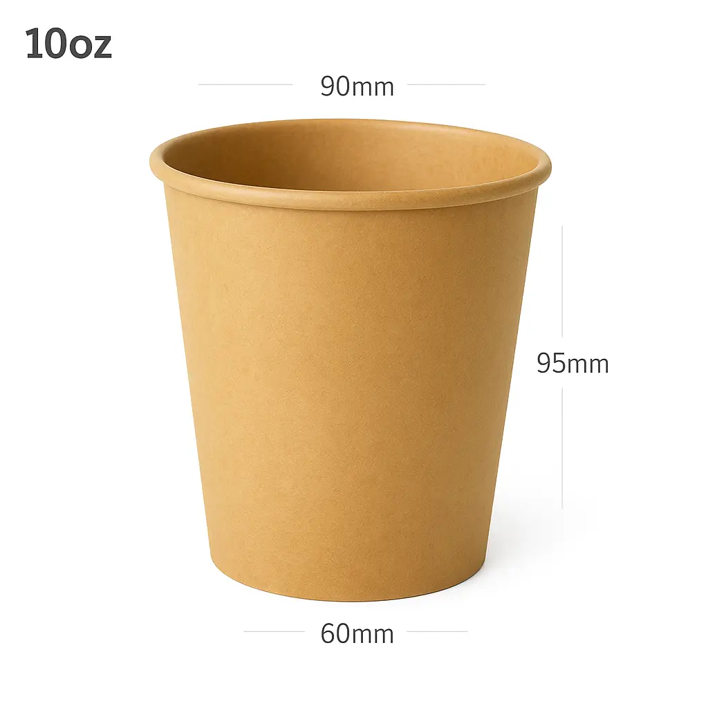 10oz Single Wall Kraft Paper Cup 1000/ctn