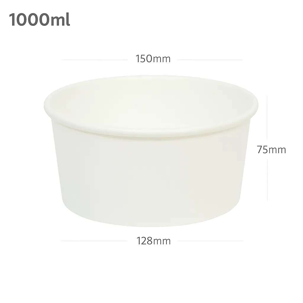 1000ml White Paper Salad Bowl 300/ctn