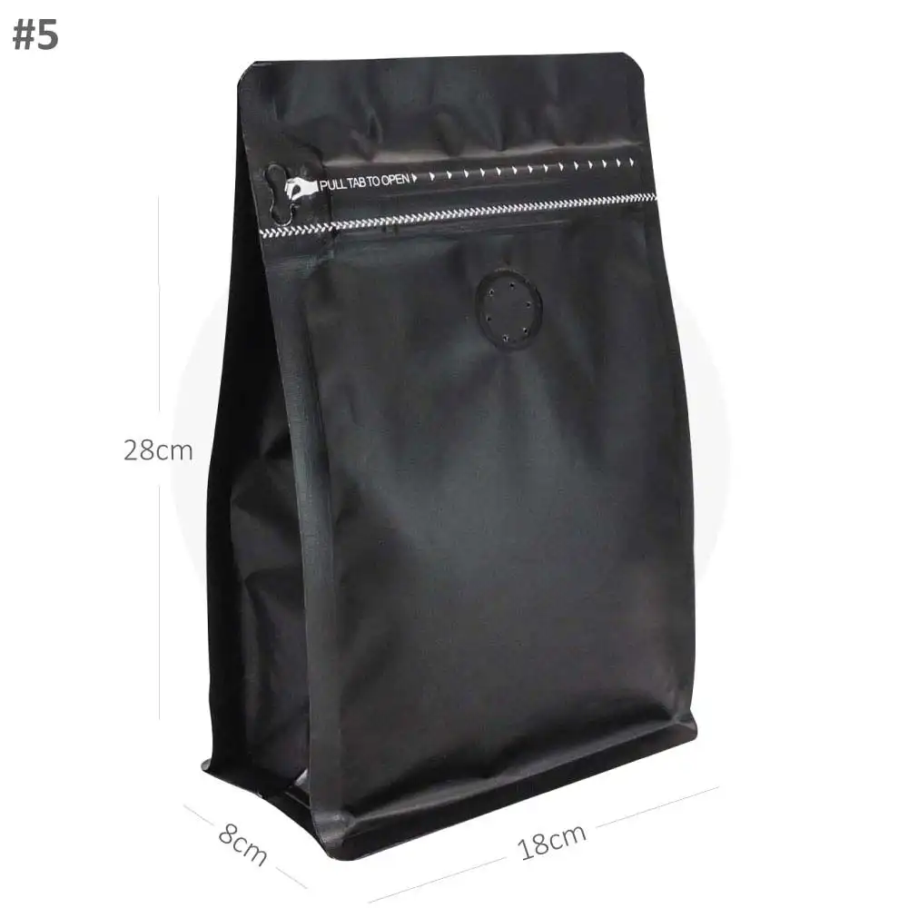 #5 Black Flat Bottom Ziplock Valve Bag 300/ctn