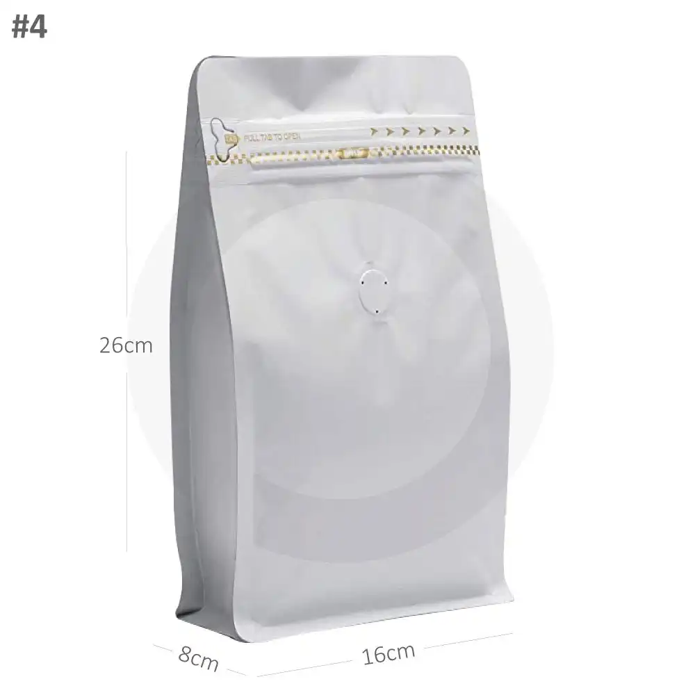 #4 White Flat Bottom Ziplock Valve Bag 300/ctn