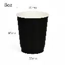 Full Black - 8oz Double Wall White Paper Cup 500/ctn