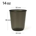 كوب عصير 14 اونص أسود  يو بلاستيك شفاف 1000 حبة