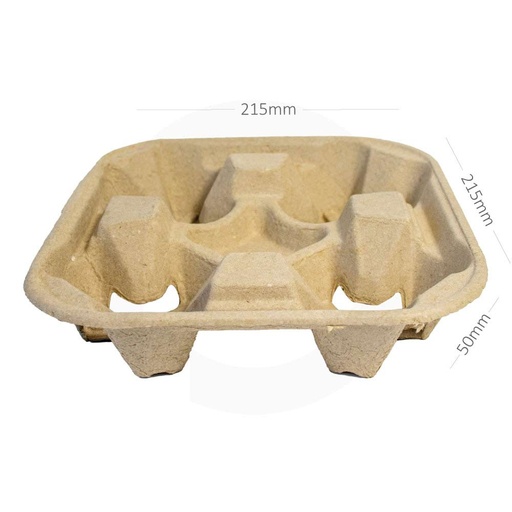[077002] 4 Cups Pulp Fiber Carrier 250/ctn