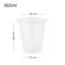 360ml/90mm Clear PP Plastic Cup 500/ctn