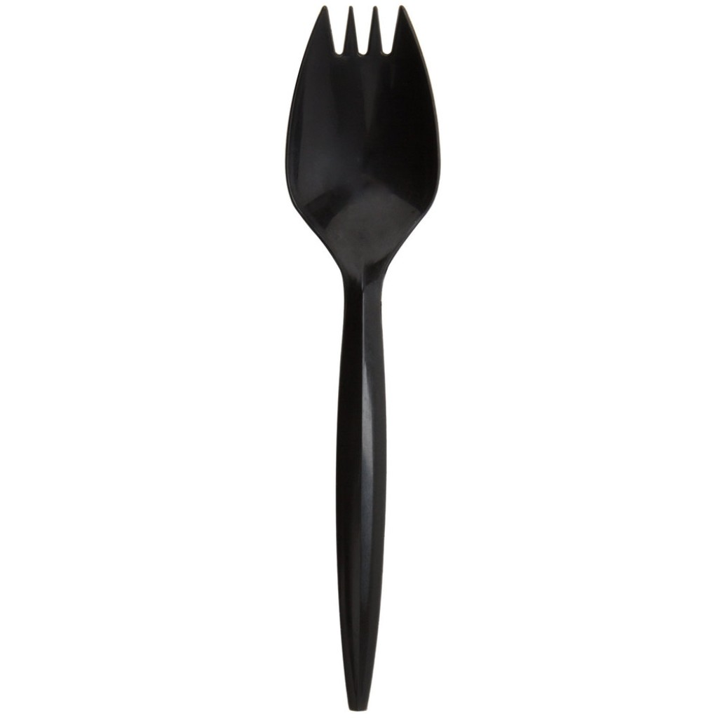 Black PS Plastic Spork 1000/ctn