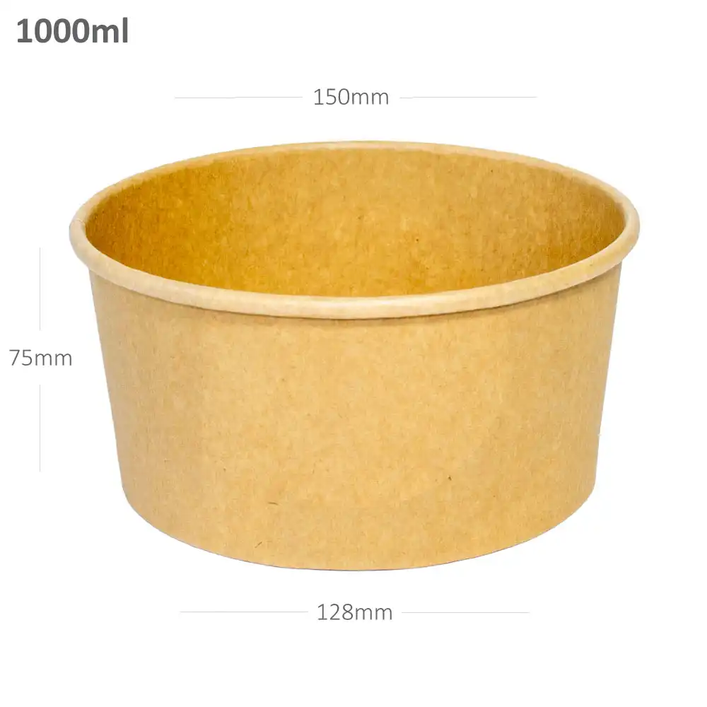 [388097] 1000ml Kraft Paper Salad Bowl 300/ctn