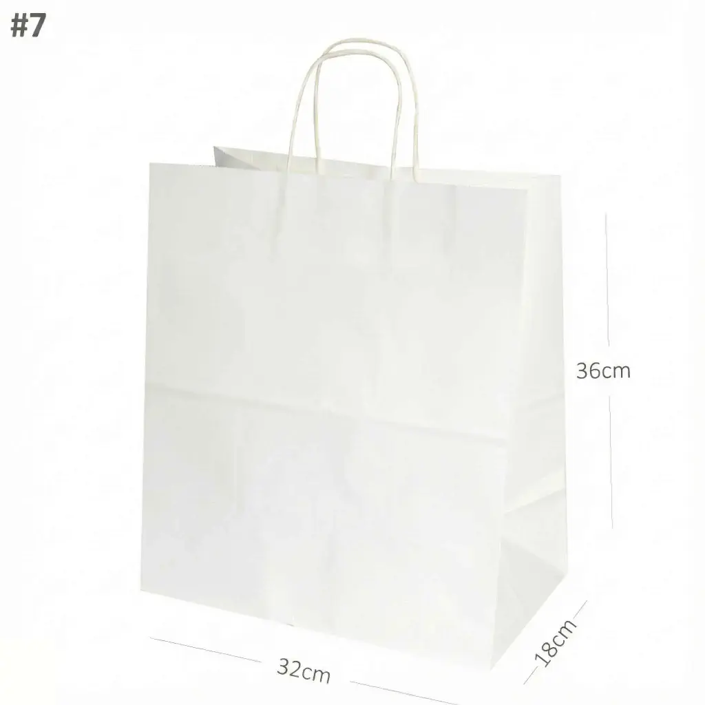 #7 White Paper Twisted Handle Bag 200/ctn