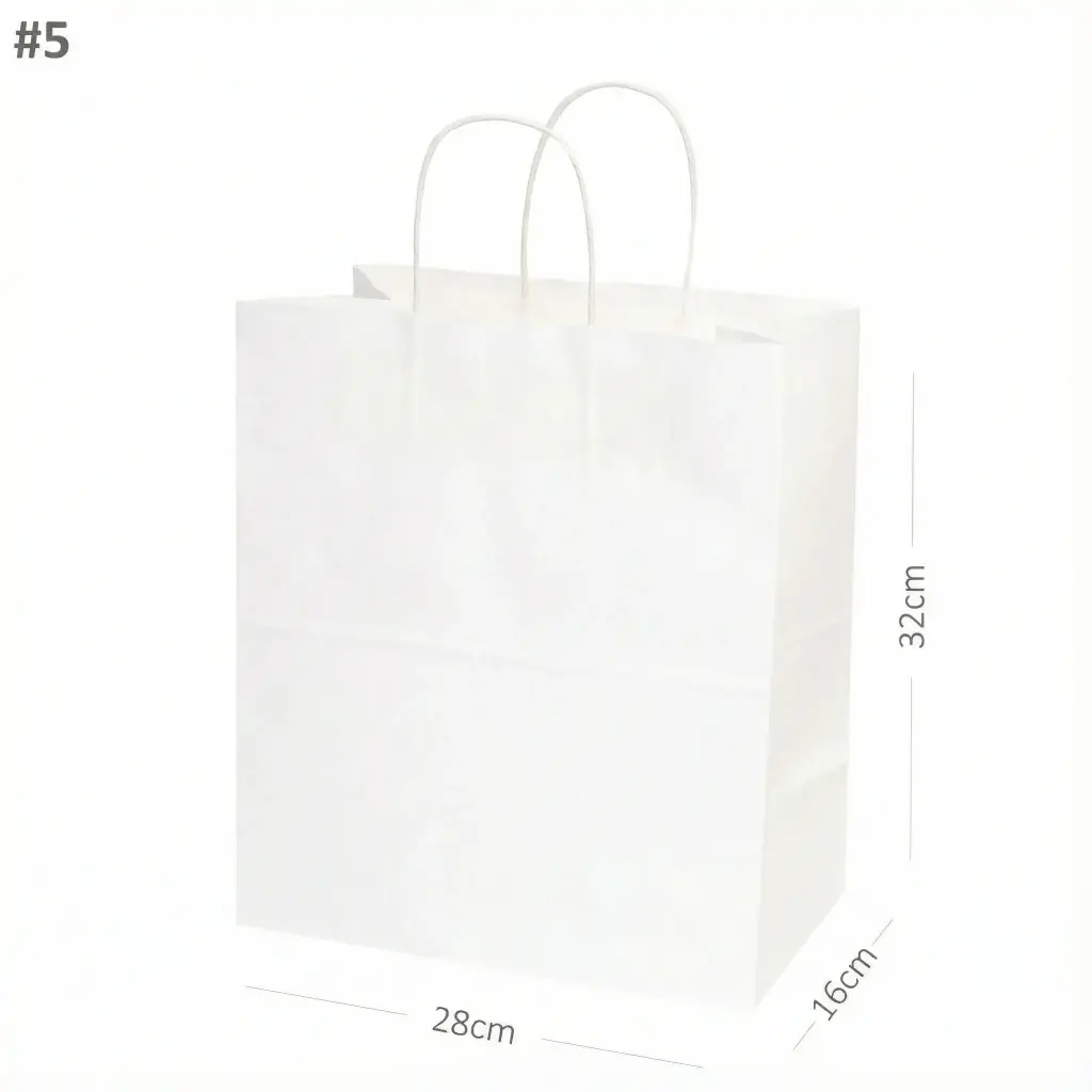 #5 White Paper Twisted Handle Bag 200/ctn