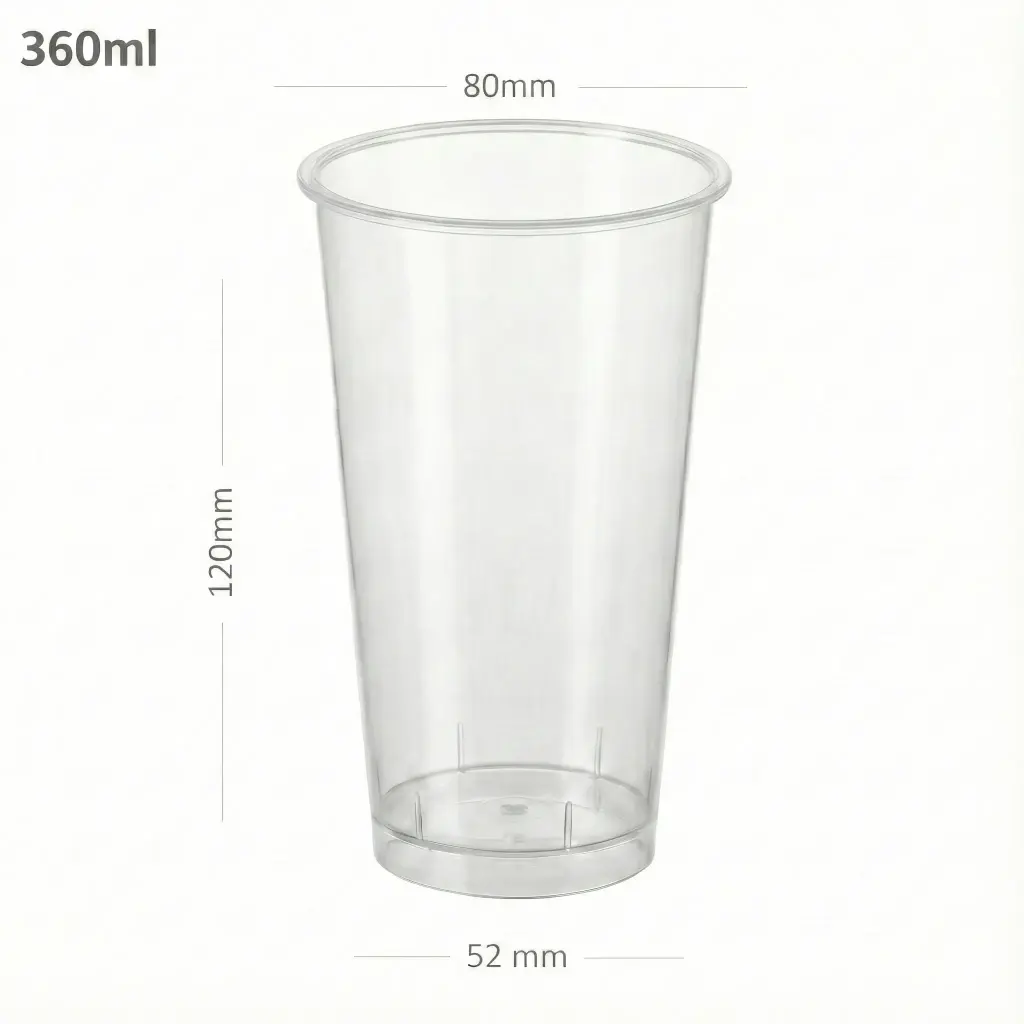360ml-80 Clear PP Plastic Cup 500/ctn 