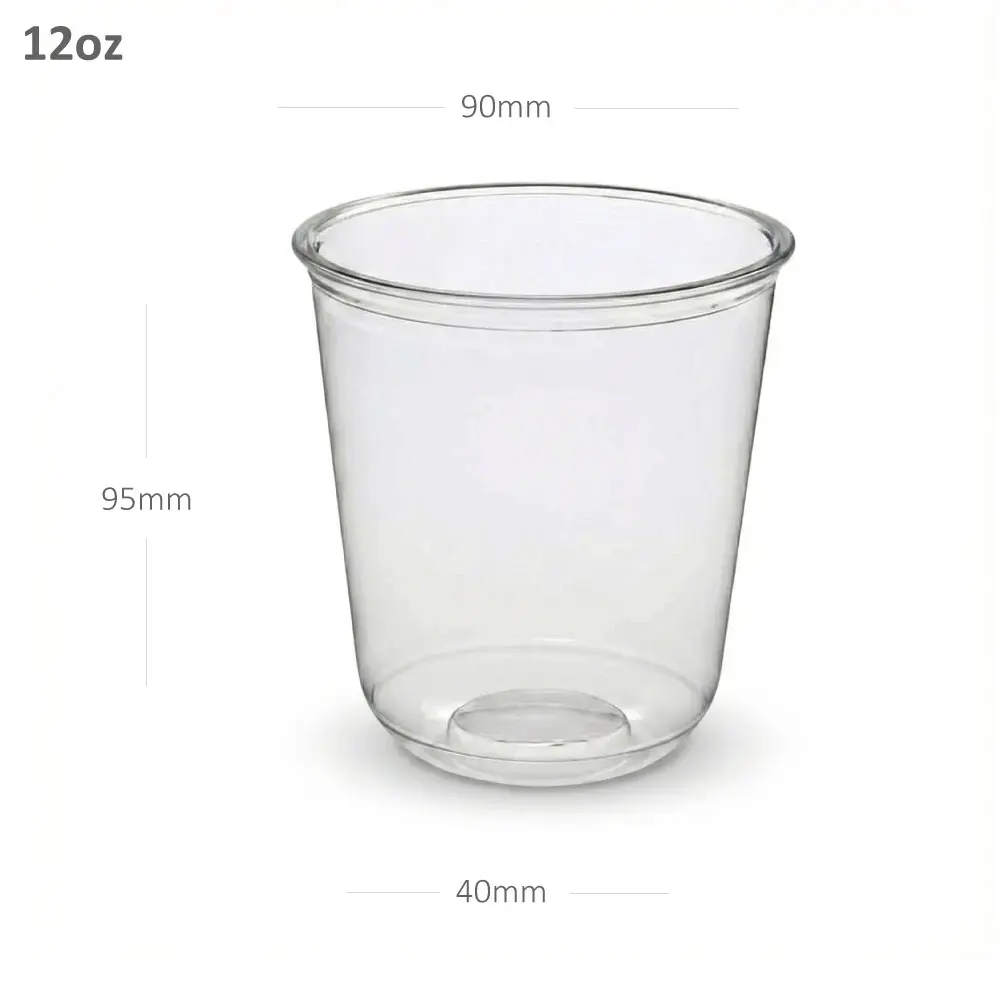 12oz PET Plastic U Shape Cup 1000/ctn
