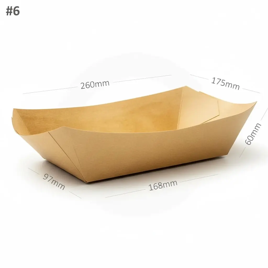 #6 Kraft Paper Food Tray 500/ctn