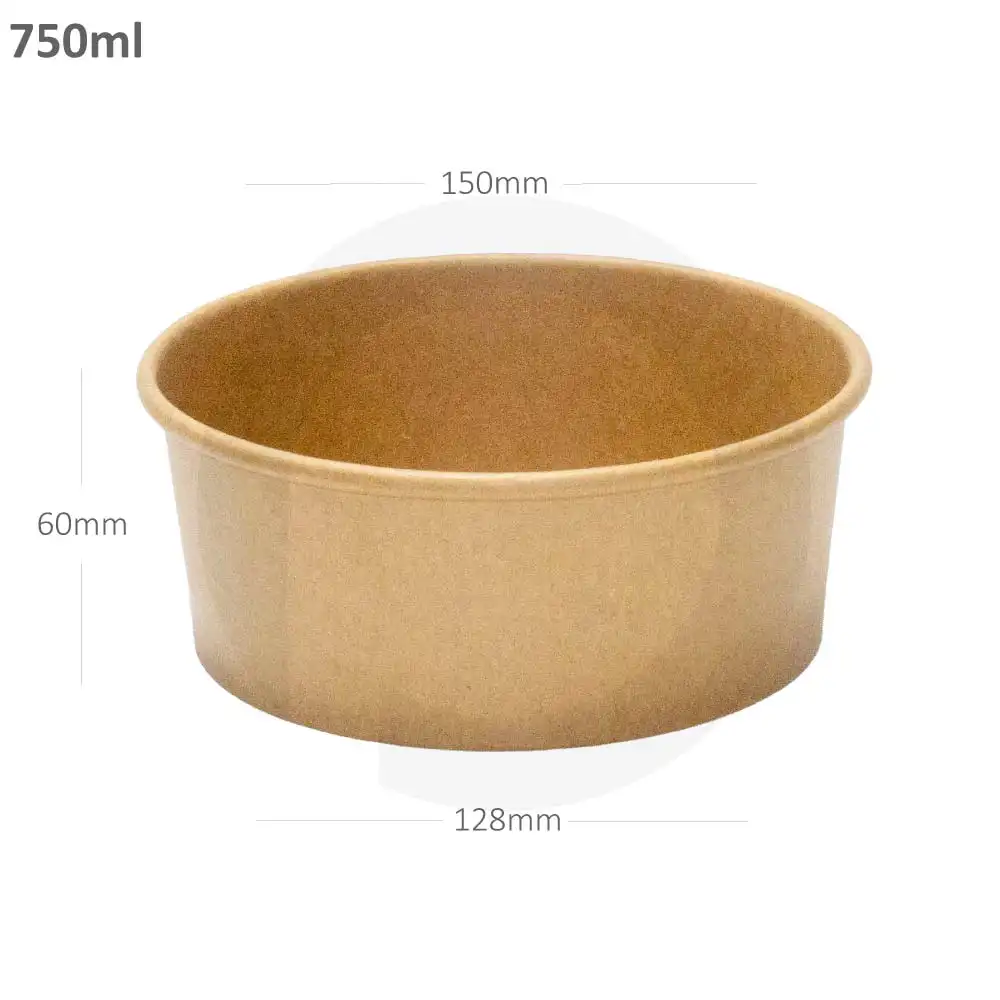 750ml Kraft Paper Salad Bowl 300/ctn