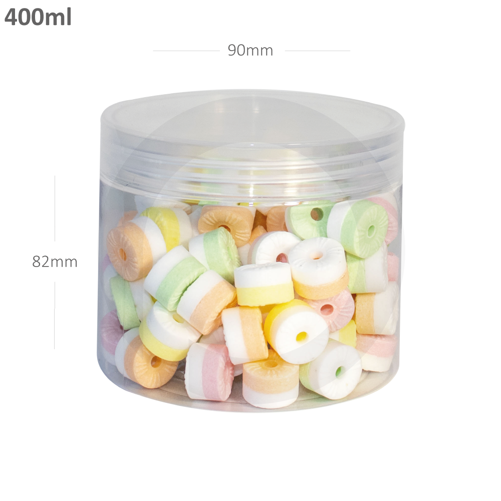 400ml/90mm PET Plastic Jar Clear PP Cap 100/ctn