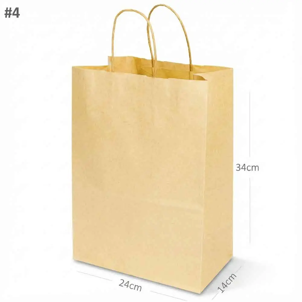 [101032] #4 Kraft Paper Twisted Handle Bag 200/ctn