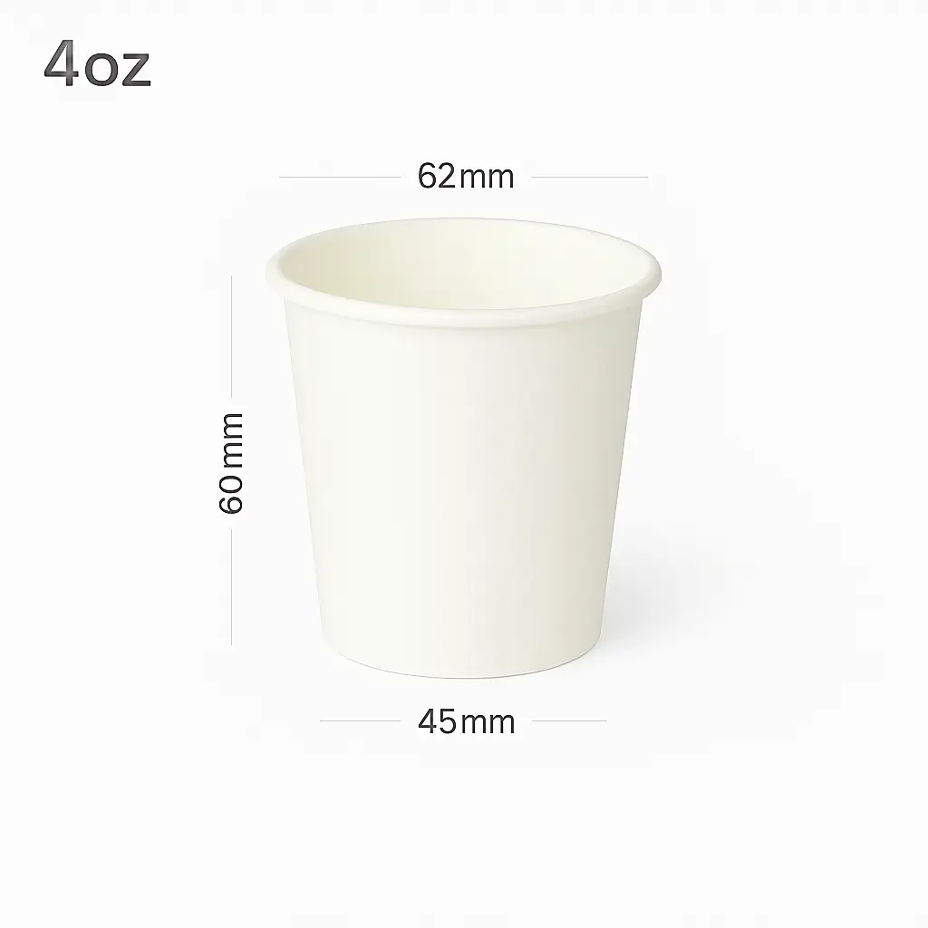 [015017] 4oz Single Wall White Paper Cup 1000/ctn