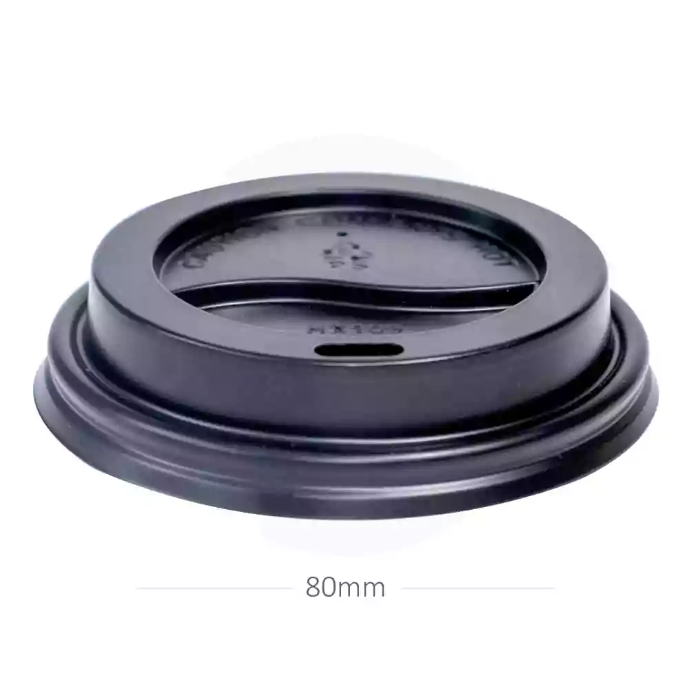 [015009] 80mm PS Plastic Black No Cap Lid 1000/ctn