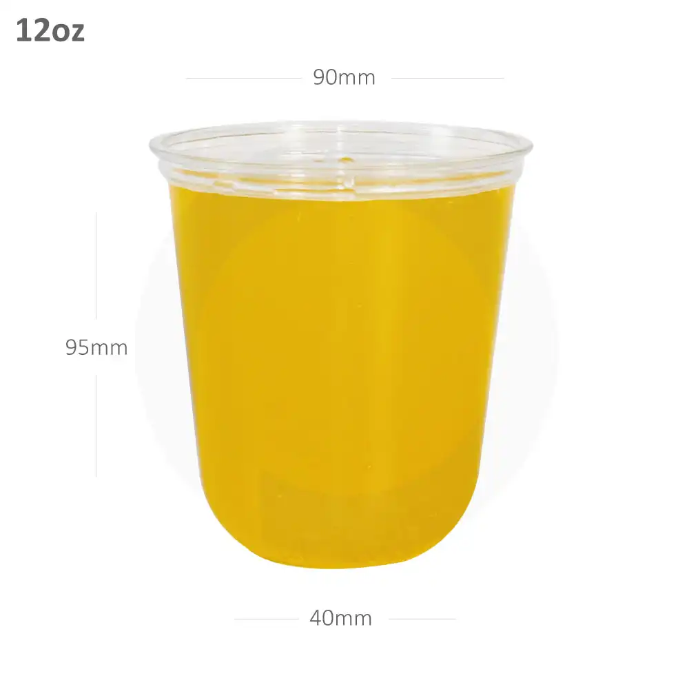[012011] 12oz/360ml PET Plastic U Shape Cup 1000/ctn