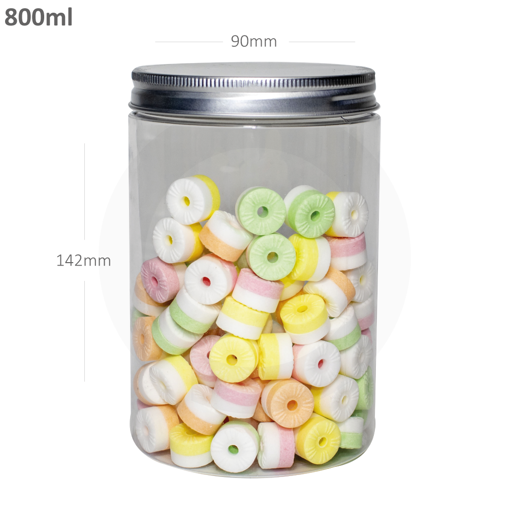 [368032] 800ml/90mm PET Plastic Jar Alu Cap 100/ctn