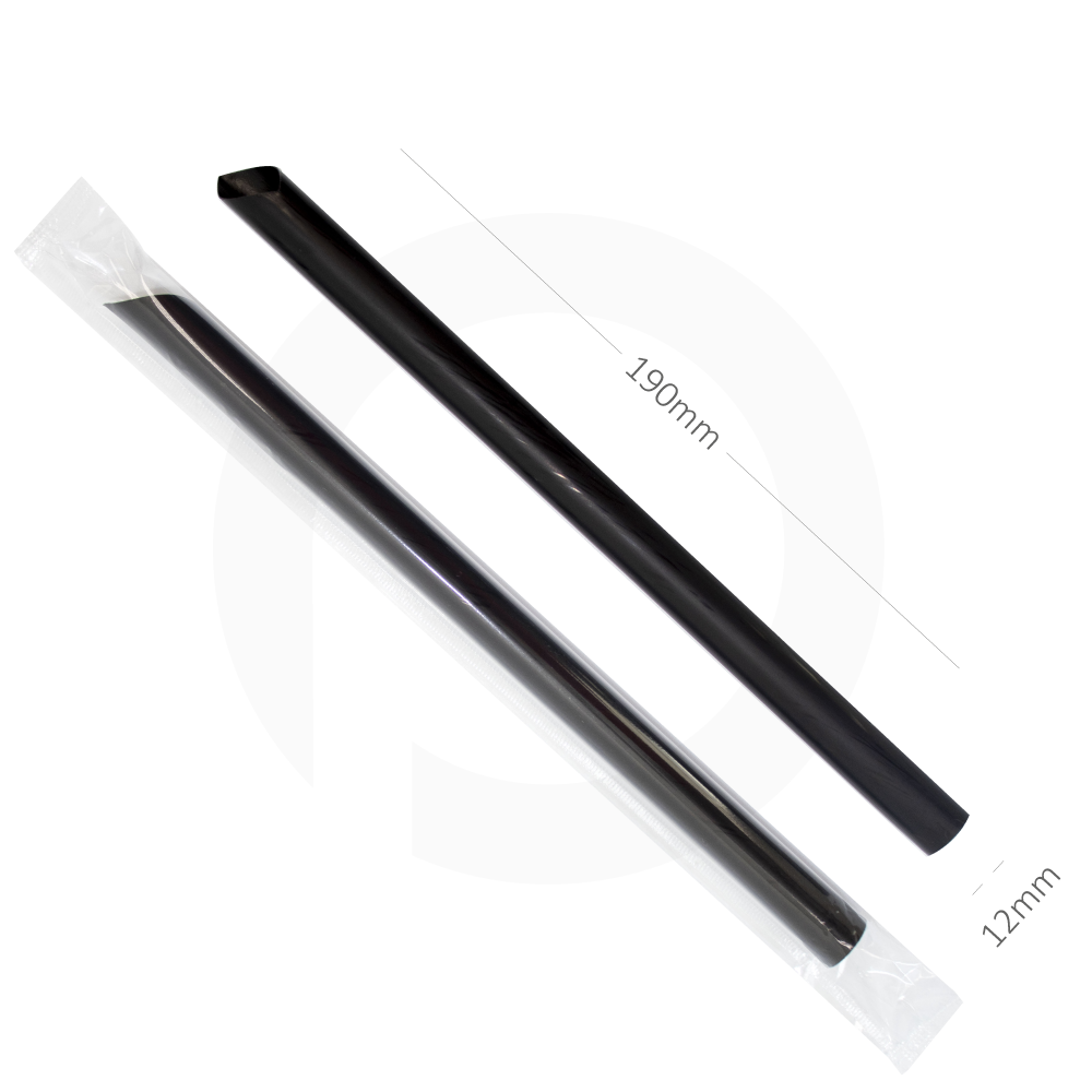 [004005] 12×190mm Black Spike Straw Film Wrap 4000/Ctn