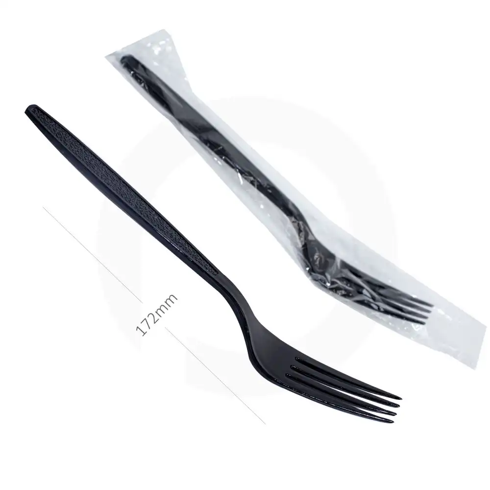 [004021] Premium Black PS Plastic Fork Film Wrap 1000/ctn