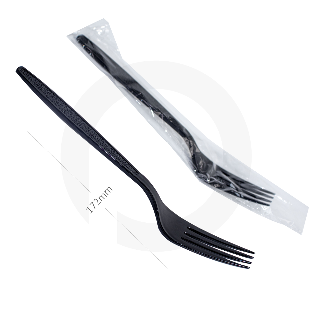 [351002] Premium Black PS Plastic  Fork Film Wrap 1000/ctn