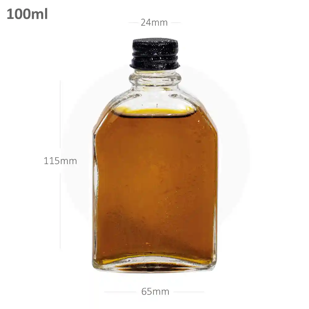 [022005] 100ml A Cold Brew Clear Glass Bottle Black Alu Cap 60/ctn