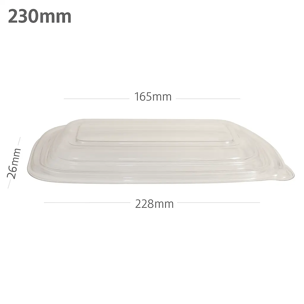 [018002] 230mm PET Plastic Sugarcane Bowl Lid 300/ctn
