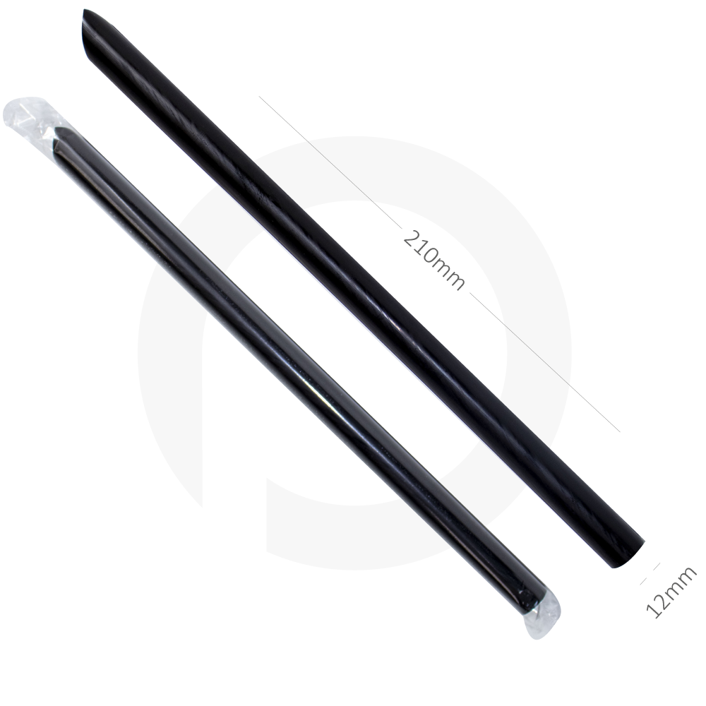 [004026] 12×210mm Black Spike Straw Film Wrap 4000/Ctn