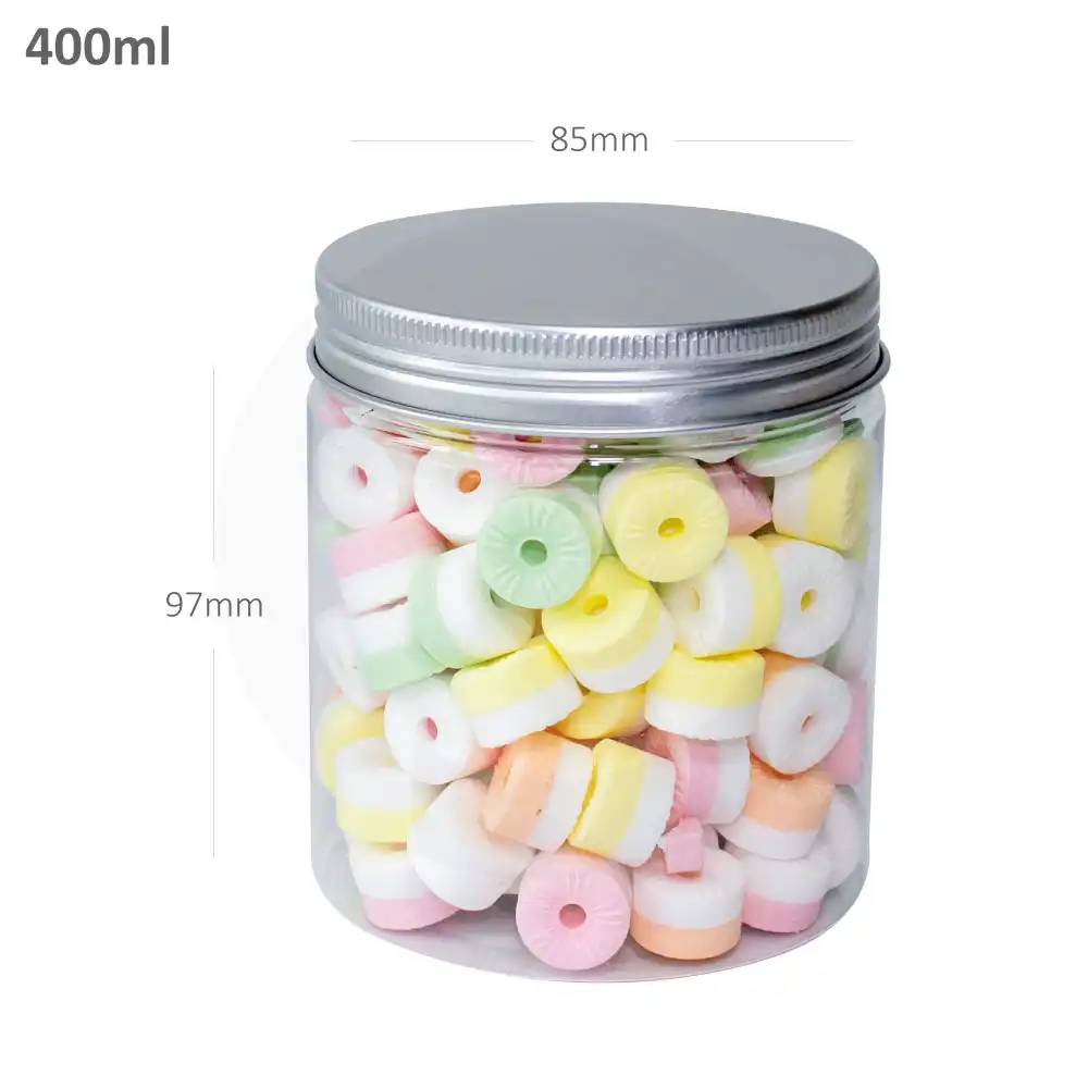 [010059] 400ml/85mm PET Plastic Jar Alu Cap 100/ctn