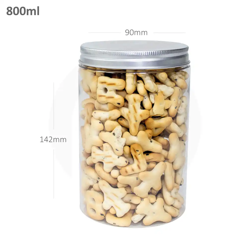 [010032] 800ml/90mm PET Plastic Jar Alu Cap 100/ctn