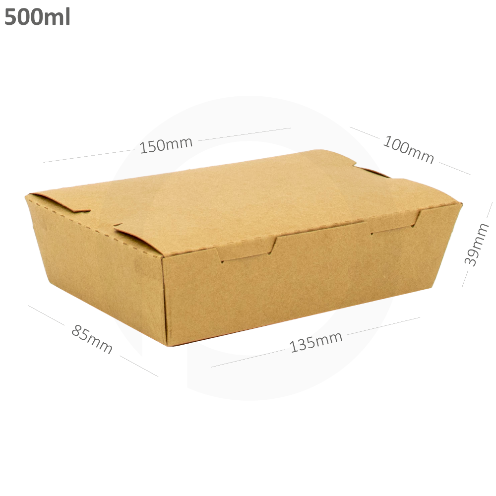 [005036] 500ml A Kraft Paper Lunch Box 200/ctn
